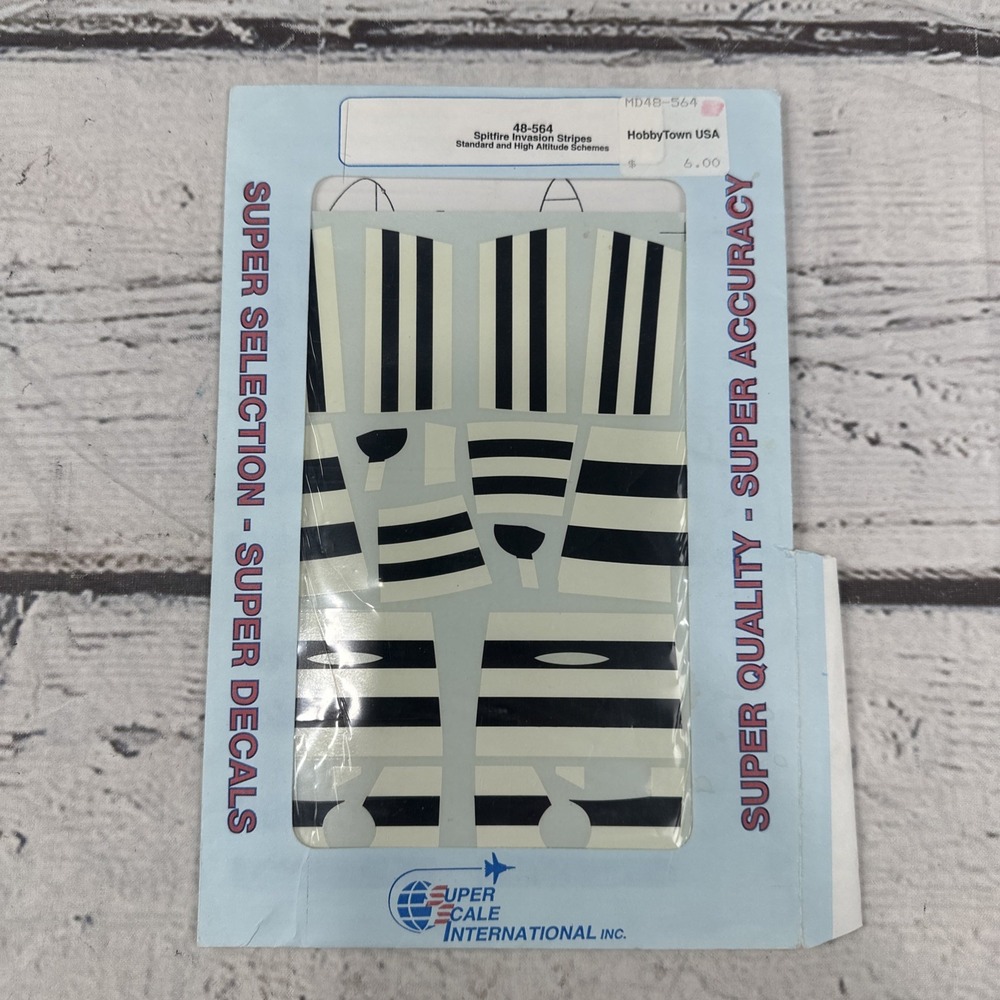 SUPER SCALE 1/48 Stripfire Invasion Stripes  DECALS 48-564